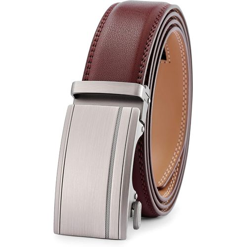 Ceinture Pour Homme En Cuir V¿¿Ritable Avec Boucle Automatique Largueur-3.5cm