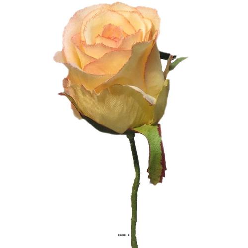Tête De Rose Artificielle D 5 Cm Sur Tige Idéale Mariage Rose-Crème