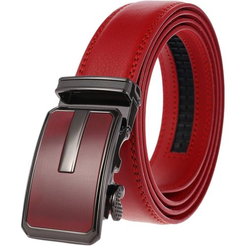Ceinture Hommes Cliquet En Cuir V¿¿Ritable Slide Automatique Alliage Boucle Jeans Costume Ceinture Pour Casual Business Dress Garniture R¿¿Glable