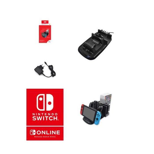 Station De Charge Switch Nintendo Station De Charge 4-1 Et Chargeur Secteur Usb-C