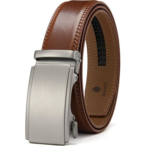 Ceinture ¿¿ Cliquet En Cuir Pour Hommes, Ceinture R¿¿Glable Avec Boucle En M¿¿Tal Pour Hommes