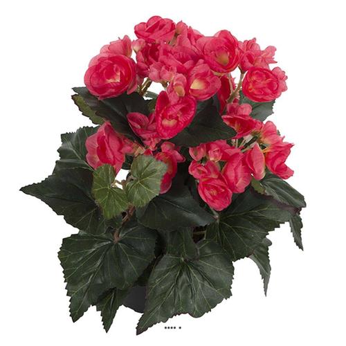 Begonia Artificiel Rose Jaune En Pot H 28 Cm Superbe Qualité