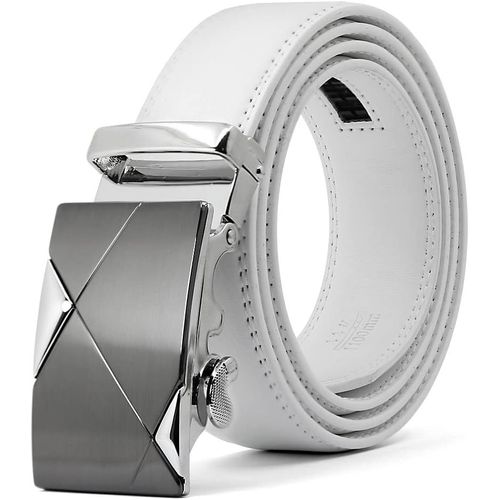 Ceinture Pour Homme En Cuir V¿¿Ritable Avec Boucle Automatique 35mm Blanc
