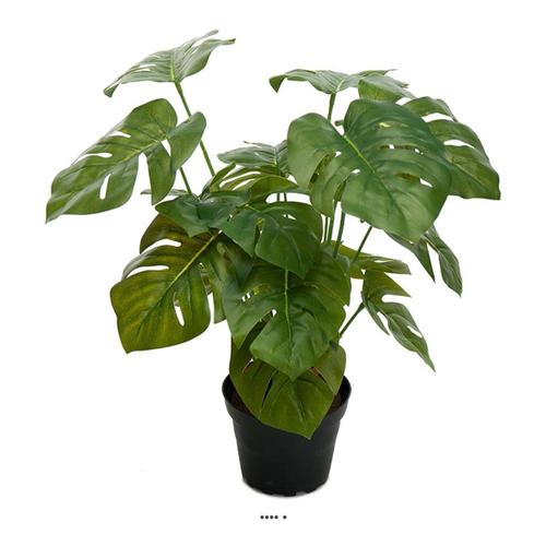 Philodendron Artificiel En Pot H 35 Cm Feuillage Tergal
