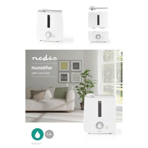 Humidificateur d'air 30 W | Avec Brume Refroidissante | 2.8 l Blanc / Gris