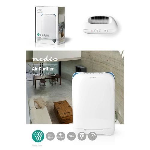 Purificateur d'Air 25 m² Taux d'air pur (CADR): 200 m³/h + Indicateur qualité d'air