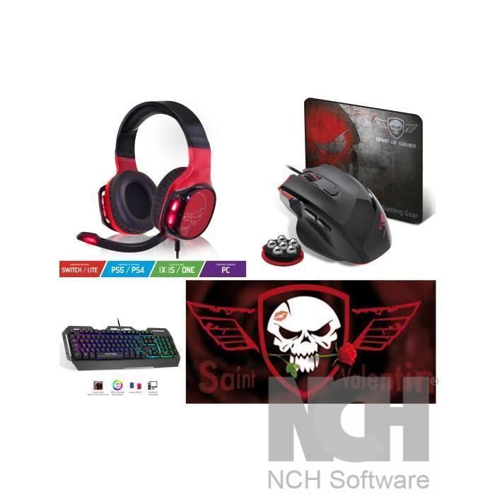 PACK GAMING SPIRIT OF GAMER ULTIMATE 3-EN-1 : CLAVIER + SOURIS + TAPIS