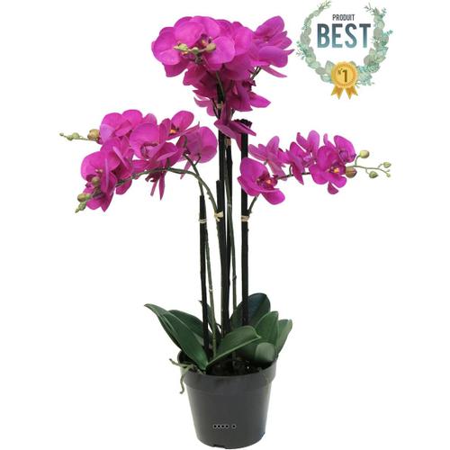 Orchidée Phalaenopsis Factice Top Qualité & Pot H60cm Rose Fushia-Best