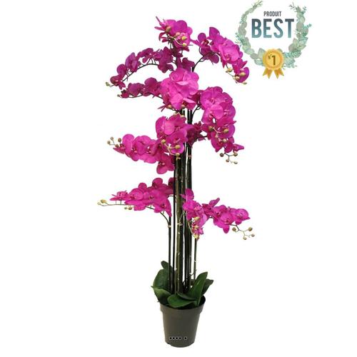 Orchidée Phalaenopsis Factice Top Qualité, Pot H140cm Rose Fushia-Best