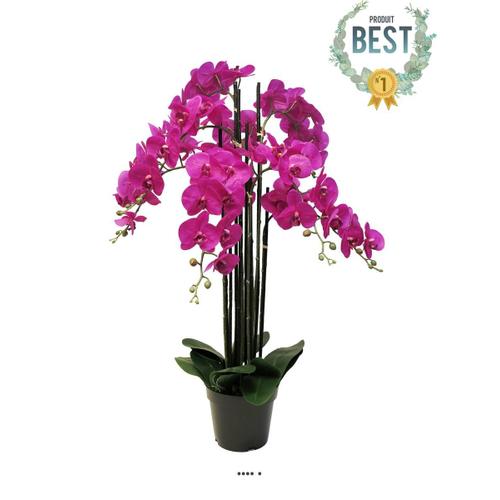 Orchidée Phalaenopsis Factice Top Qualité, Pot H110cm Rose Fushia-Best