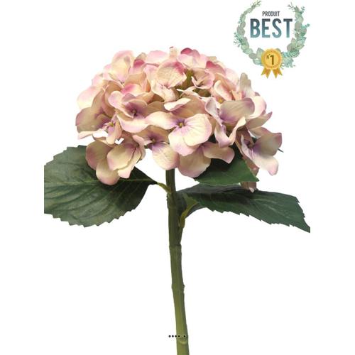 Hortensia Artificiel En Branche, H 48 Cm Rose Beauty - Best