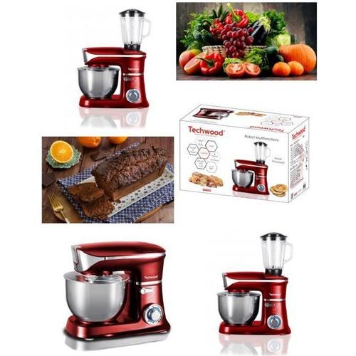 Robot PETRIN ROUGE Multifonctions Bol inox + BLENDER 6.5L 1300W Sélecteur 6 vitesses témoin LED ROUGE