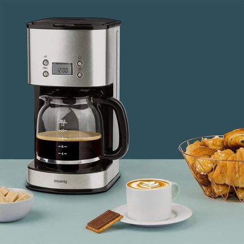 Cafetière En Inox Programmable À L'avance Depuis Son Écran Lcd
