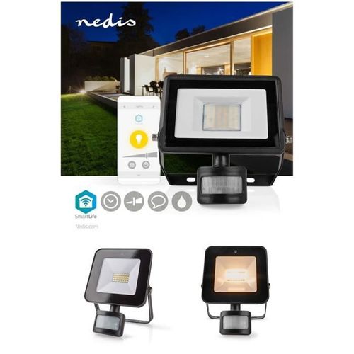 Projecteur Extérieur Ip Wifi 20w Capteur De Mouvement 120° 1500 Lm Aluminium Android? / Ios