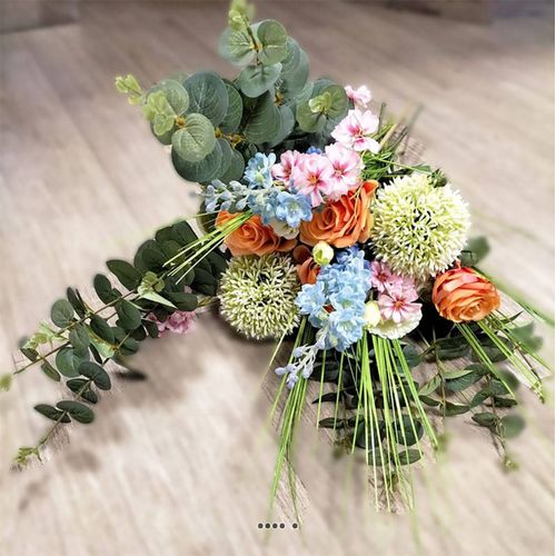 Superbe bouquet de fleurs artificielles COULEURS création fleuriste H 75 cm D 40 cm