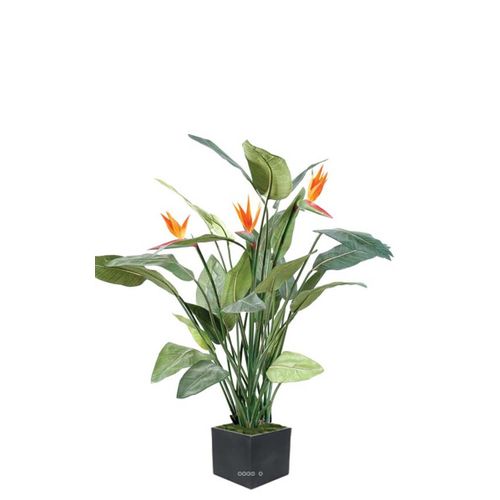 Plante fleurie Strelizia Heliconia artificiel 3 fleurs H 150 cm en pot