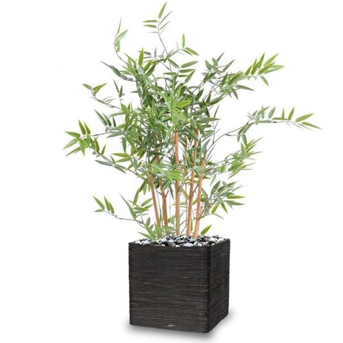 Bambou Artificiel En Pot Special Uv Pour Extérieur H 90 Cm Vert