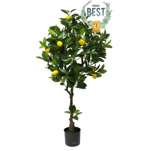 Citronnier En Pot Artificiel Avec Fruits H 150 Cm 16 Faux Citrons