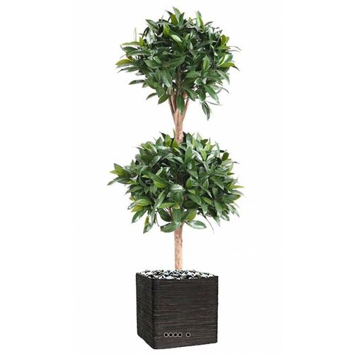Laurier Artificiel Sur Tronc Pour Extérieur Double Boule H 140 Cm D 50 Cm