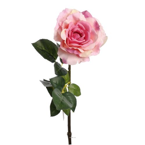 Rose Maya Artificielle Rose Beaute H75cm Tête Superbe 12cm 4 Feuilles