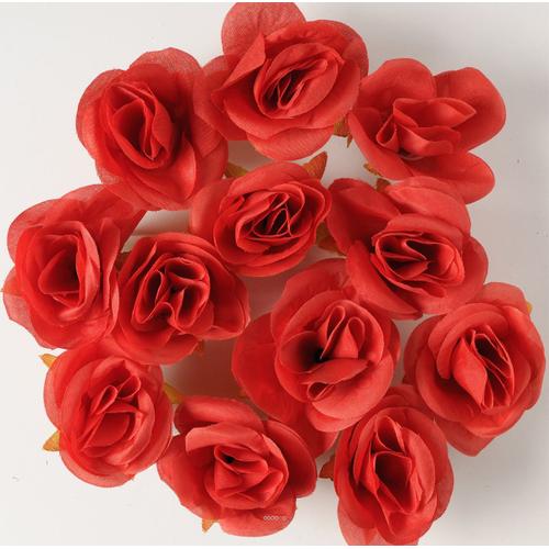 Têtes De Rose Artificielle X 12 Rouge D 4 50 Cm Pour Boule De Rose