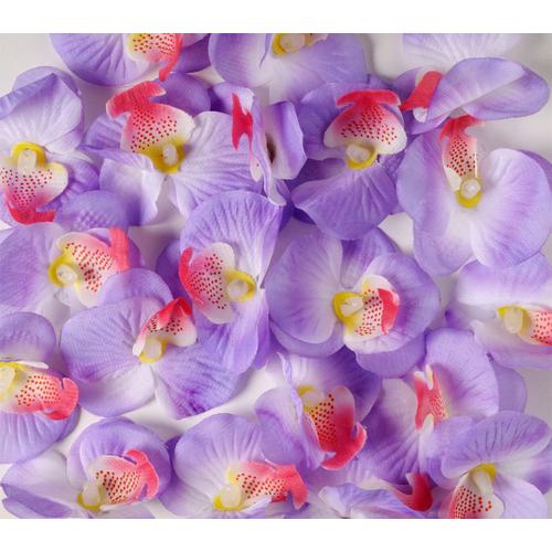 Têtes D'orchidees X 20 Lavande En Sachet D 6 Cm