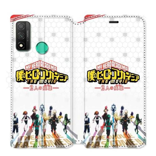 Housse Cuir Portefeuille Pour Huawei P Smart (2020) Manga My Hero Academia Blanc