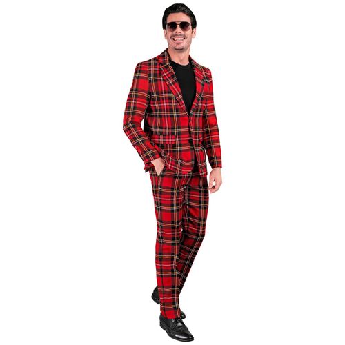 Costume Imprimé Tartan Ecossais Grande Taille Adulte - Taille: Xl