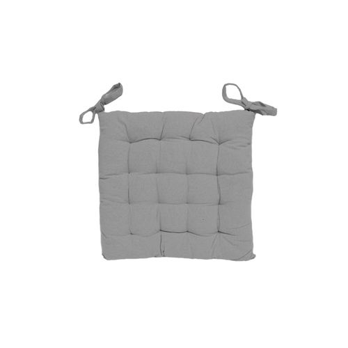 Dessus De Chaise Capitonné En Coton 40x40x5 Cm Panama Gris, Par Soleil D'ocre