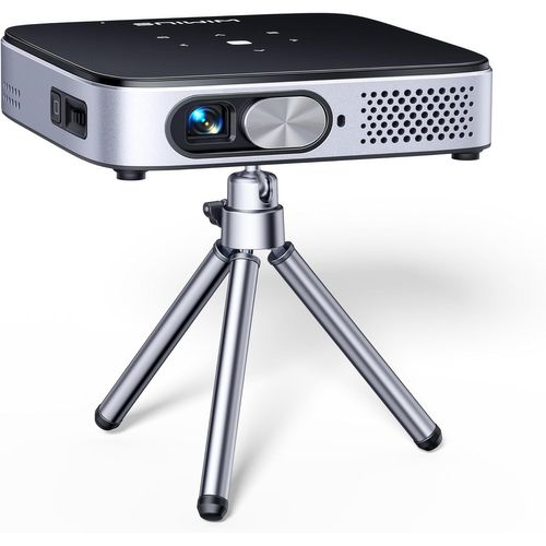 Mini Vidéoprojecteur Rechargeable, DLP Vidéoprojecteur Android 11.0 Portable Ultra Courte Focale, Projecteur WiFi Bluetooth FHD 1080P Supporté Zoom Projecteur WiFi6 Scellé Home Cinéma/Extérieur