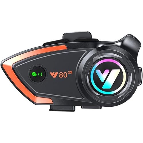 Intercom Moto,Ip65 Étanche,Technologie Avancée De Contrôle De Bruit,Kit Mains Libres,Système Communication De 800m,Bluetooth Casque Moto(Q444)