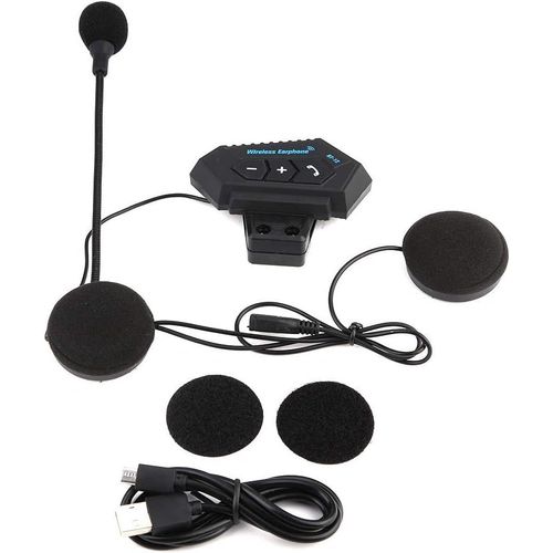 Intercom Moto,Kit Main Libre Moto,Bt12 V5.0 + Edr/Csr Casque Bluetooth De Moto,Casques Bluetooth Moto Haut-Parleurs Soutien Appels Mains Libres(Q345)