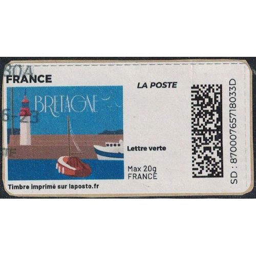 France Vignette Sur Fragment Used Mon Timbre En Ligne Phare Bateau En Bretagne Su