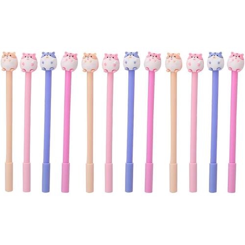 Lot De 12 Stylos À Bille À Encre Gel Motif Hamster Mignon-Stylo À Bille À Encre-Stylo À Bille À Encre-Stylo À Bille Pour Hamster-Stylos À Encre Gel-Pointe En Silicone-Stylo À