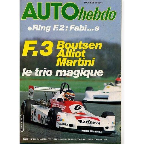 Auto Hebdo N° 213 : F3 Boutsen Alliot Martini