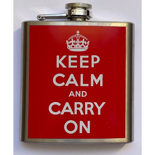 Flacon Dandy-Box En Acier Inoxydable "Keep Calm And Carry On".
