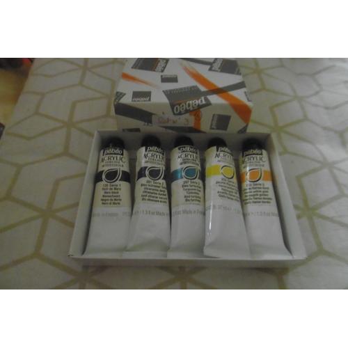 Peinture Acrylique Tube De 37ml Pebeo Lot De 5 Assorties Colis 3