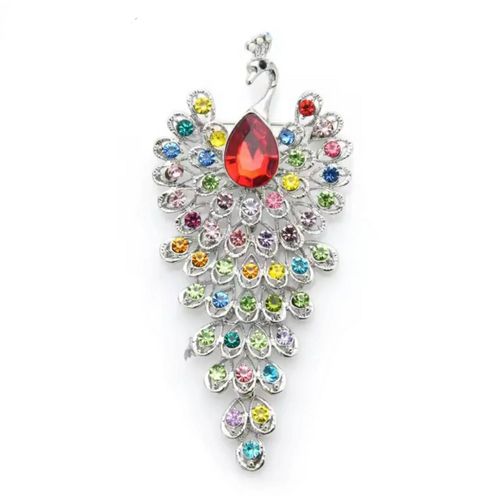 Broche "Paon" Argenté