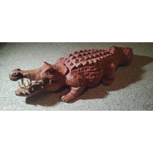 Sculpture Crocodile Bois