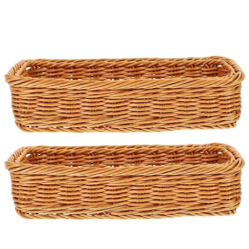 Paniers Tissés 2Pcs Petit Panier De Rangement Tissé Pour Table, Argenterie, Organisation, Couverts, Pot Porte-Pot