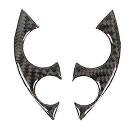 2pcs / Set Voiture Fibre De Carbone Volant Décoration Couverture Garniture Autocollant Fit Pour Smart 453 Fortwo 201