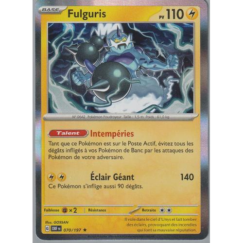 Carte Pokémon - Fulguris - 070/197 - Holo-Rare - Ev3 Flammes Obsidiennes