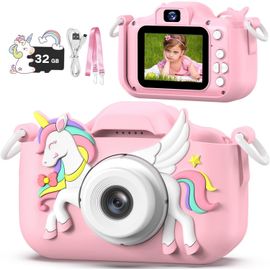 Appareil Photo Enfant, Appareils Photos Numériques Licorne Jouet Pour Enfants 3 À 12 Ans, Cadeau Fille De Noël/D'anniversaire, Enregistreur Vidéo Hd 1080p, Caméras Jeu Enfant[Pho2436]