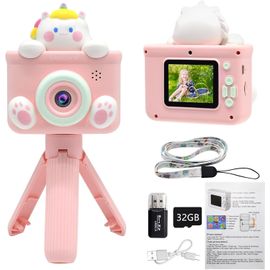 Appareil Photo Pour Enfants Licorne,2.0 Pouces Appareil Photo Numérique Enfant Avec 32gb Carte,Vidéo Hd 1080p,Mini Appareil Photo Pour 3 4 5 6 7 8 9 10 Ans Enfants[Pho2990]