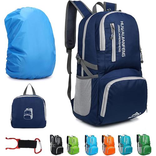 Sac à dos de randonnée, 30l sportif léger pliable imperméable ultraléger pour le camping extérieur pique-nique randonnée course à pied sac d'école avec pluie imperméable(Q525)