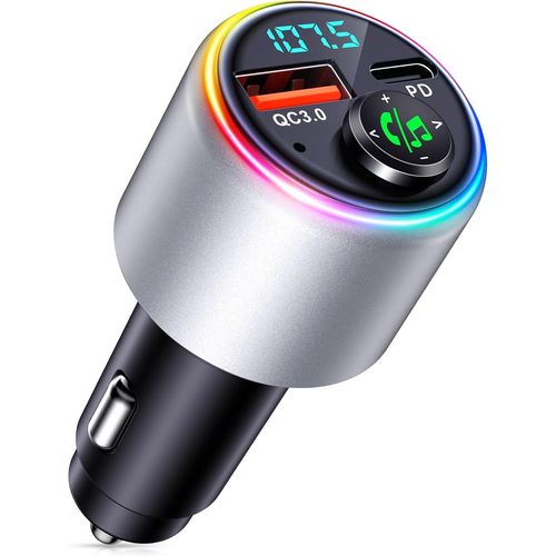 Bluetooth 5.3 Voiture, Type-C Pd 30w & Qc3.0 18w Chargeur Allume Cigare Usb Rapide, Corps Semi-Transparent & Boutons Joystick, Transmetteur Fm Bluetooth Pour Hi-Fi Musique & Appel Main Libre[Q1256]