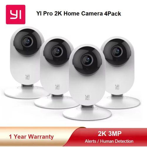 YI Pro - Caméra de surveillance intelligente IP WiFi 3MP 2K Home - pack 4 pièces