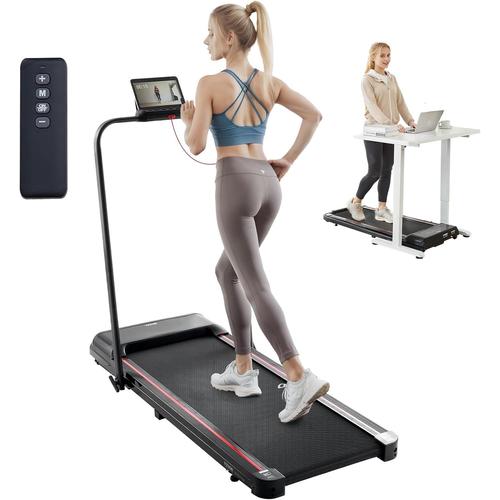 Tapis De Course Sous Bureau,Tapis De Marche Pliable Et Portable,2,5 Hp,Vitesse 1-12 Km/H,Capacité De Charge 120 Kg,Avec Poignée,Télécommande Et Écran Led,Pour Maison,Bureau,Gym