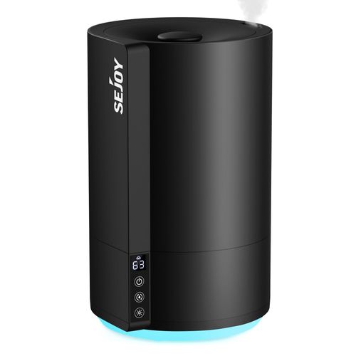 Humidificateur D'air Sejoy Bébé Ultrasonique 3.8l - Ultrasilencieux 30db - 3 Modes De Brume 7 Couleurs Lumières Led Pour La Maison, Noir
