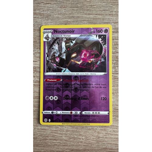 Carte Pokémon - Noctunoir - 62/172 - Reverse - Eb 09 Stars Étincelantes - Fr